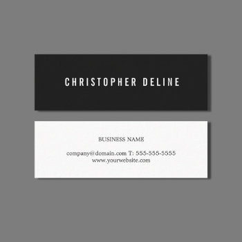 Professional Minimalist Black White Consultant Mini Business Card by pro_business_card at Zazzle