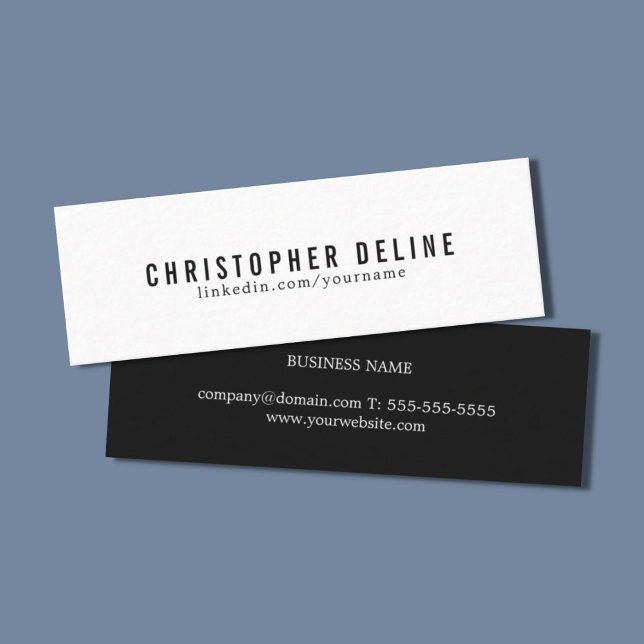 Professional Minimalist Black White Consultant Mini Business Card (Creator Uploaded)