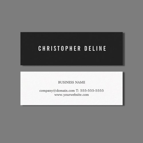 Professional Minimalist Black White Consultant Mini Business Card