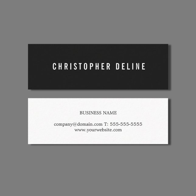 Professional Minimalist Black White Consultant Mini Business Card (Creator Uploaded)