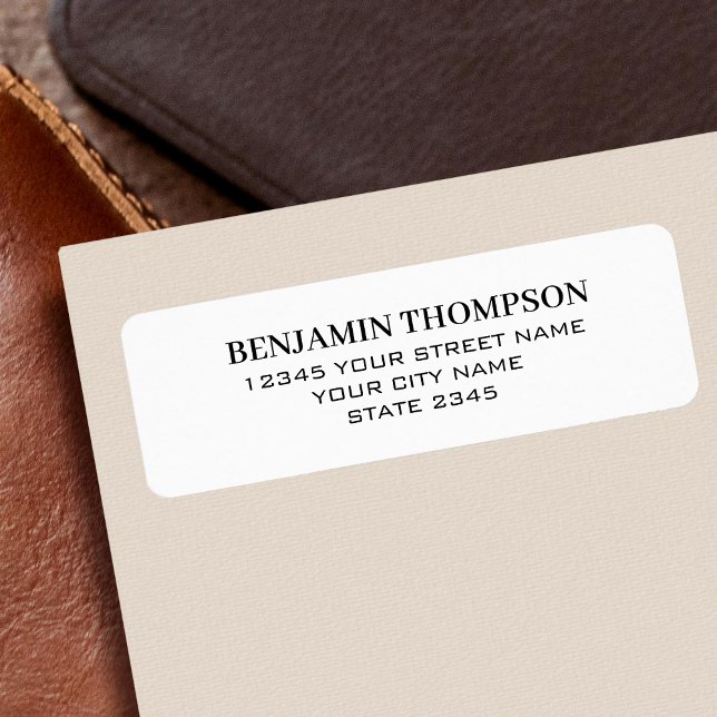 Professional Minimalist Black White Return Address Label (Creator Uploaded)