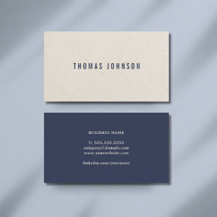 Professional Minimalist Blue Beige Consultant Business Card