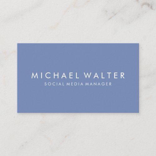 Professional Minimalist Blue Business Card