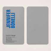 Professional minimalist blue grey profile card (Front & Back)