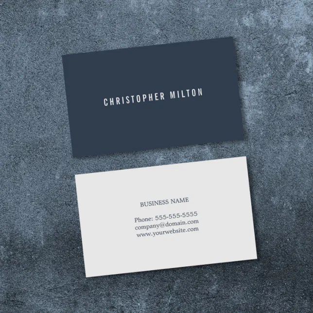 Professional Minimalist Blue Light Grey Consultant Business Card | Zazzle