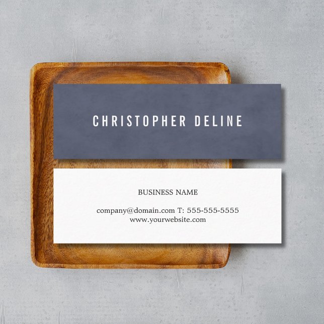 Professional Minimalist Blue White Consultant Mini Business Card (Creator Uploaded)