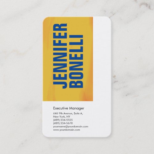 Professional minimalist blue white orange yellow business card