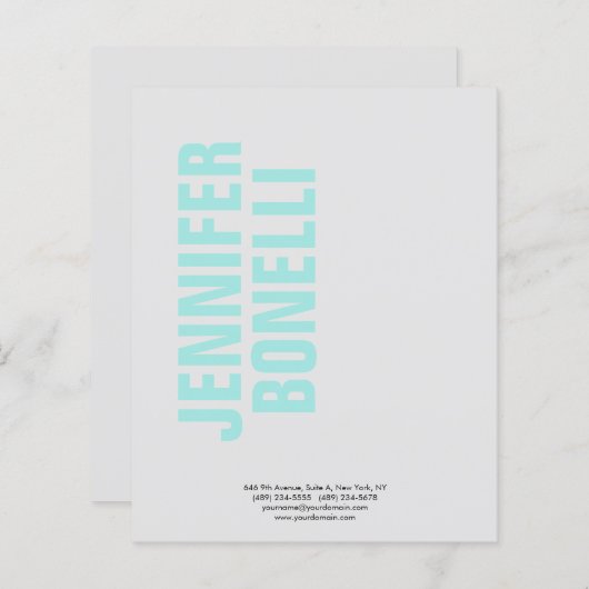 Professional minimalist bold blue name paper sheet (Front/Back)