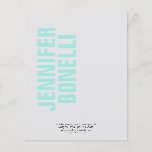 Professional minimalist bold blue name paper sheet