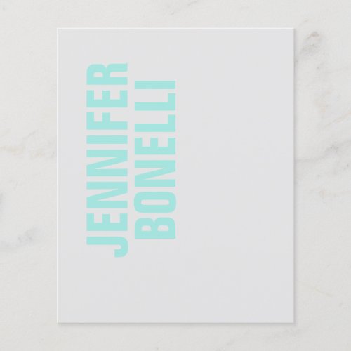 Professional minimalist bold blue name paper sheet