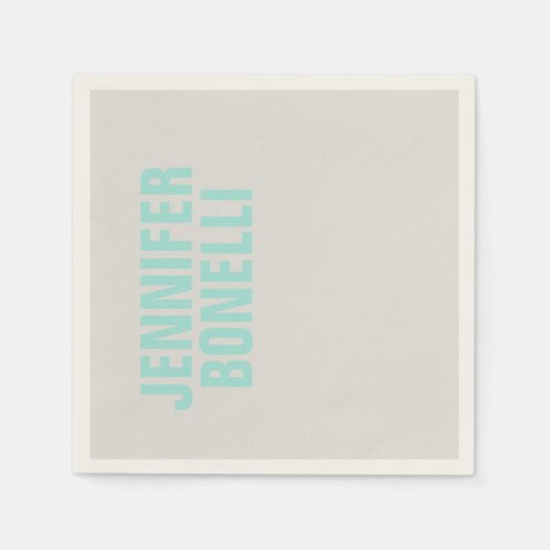 Professional minimalist bold blue name paper sheet napkins