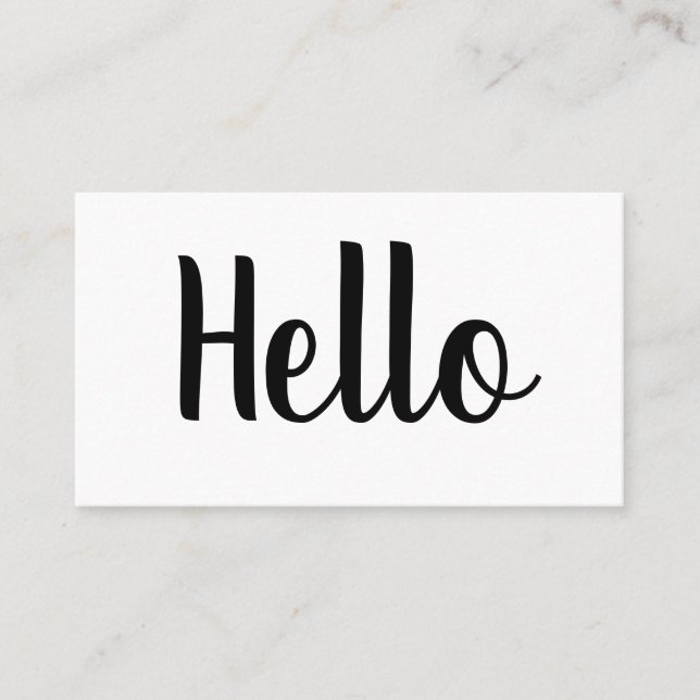 Professional minimalist bold hello business cards (Front)