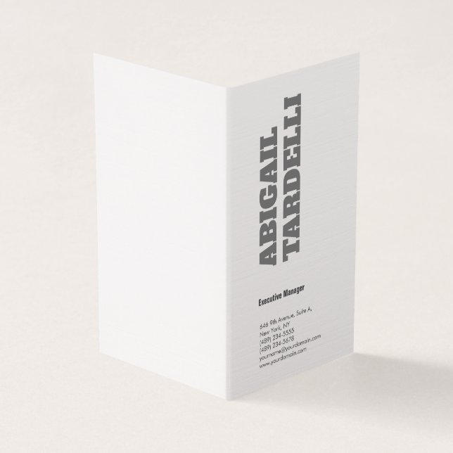 Professional minimalist bold modern custom plain business card (Outside)