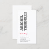 Professional minimalist bold modern custom plain business card (Front/Back)