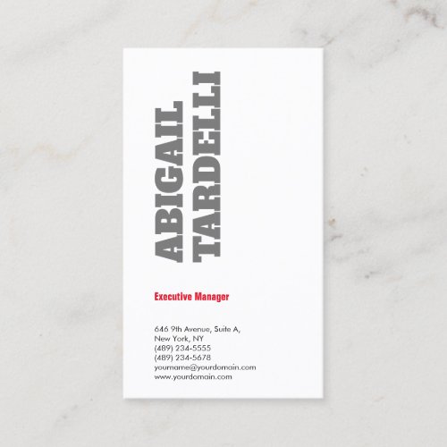 Professional minimalist bold modern custom plain business card