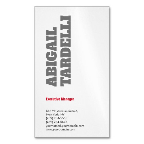 Professional minimalist bold modern custom plain business card magnet