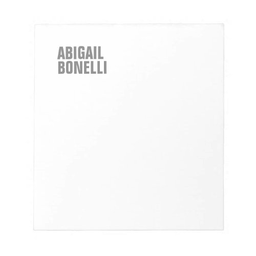 Professional minimalist bold modern gray white notepad