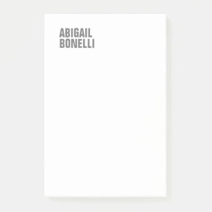 Professional minimalist bold modern gray white post-it notes