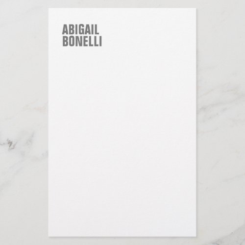 Professional minimalist bold modern gray white stationery