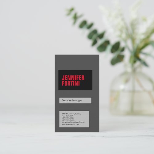 Professional minimalist bold modern grey black business card