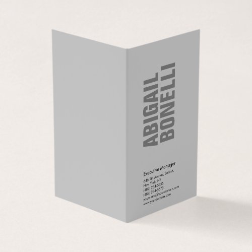 Professional minimalist bold modern grey business card