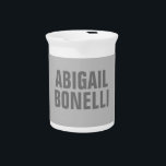Professional minimalist bold modern grey name beverage pitcher<br><div class="desc">This template can be customized to meet all professional occupations.</div>