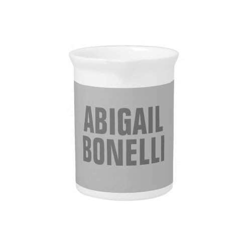 Professional minimalist bold modern grey name beverage pitcher