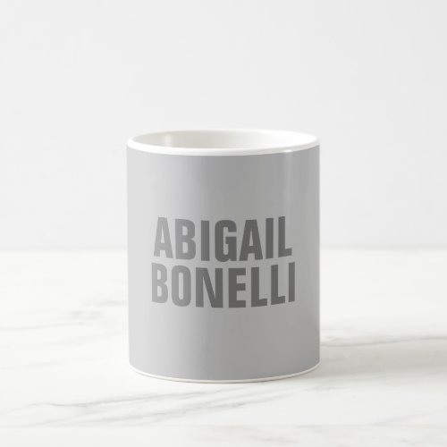 Professional minimalist bold modern grey name coffee mug