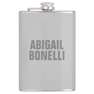 Professional minimalist bold modern grey name flask
