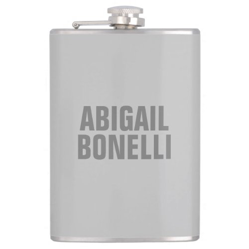 Professional minimalist bold modern grey name flask