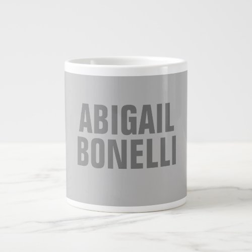 Professional minimalist bold modern grey name giant coffee mug