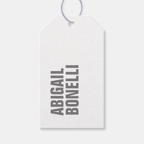 Professional minimalist bold modern grey name gift tags