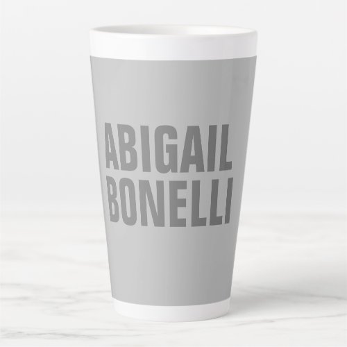 Professional minimalist bold modern grey name latte mug