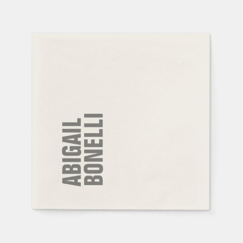 Professional minimalist bold modern grey name napkins