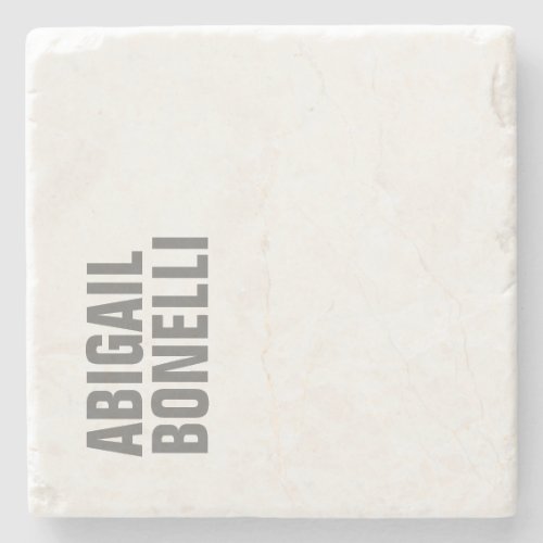 Professional minimalist bold modern grey name stone coaster