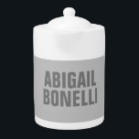 Professional minimalist bold modern grey name teapot<br><div class="desc">This template can be customized to meet all professional occupations.</div>