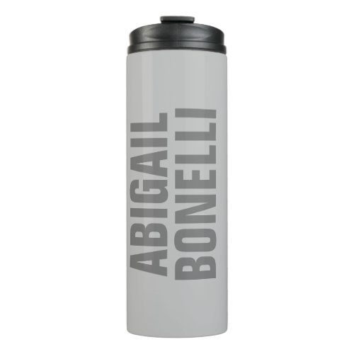 Professional minimalist bold modern grey name thermal tumbler