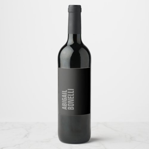 Professional minimalist bold modern grey name wine label