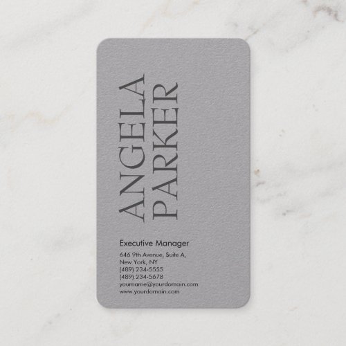 Professional minimalist bold modern grey plain business card