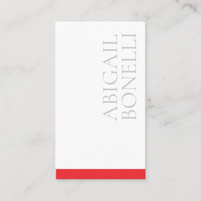 Professional minimalist bold modern grey red white enclosure card (Front)