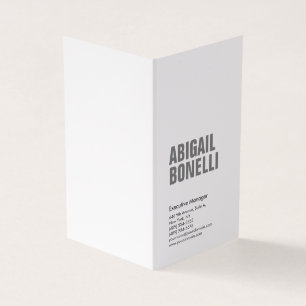 Professional minimalist bold modern grey white business card