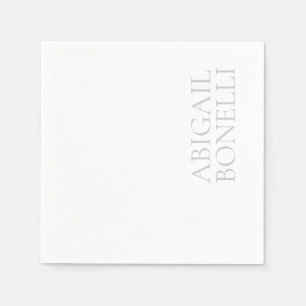 Professional minimalist bold modern grey white napkins