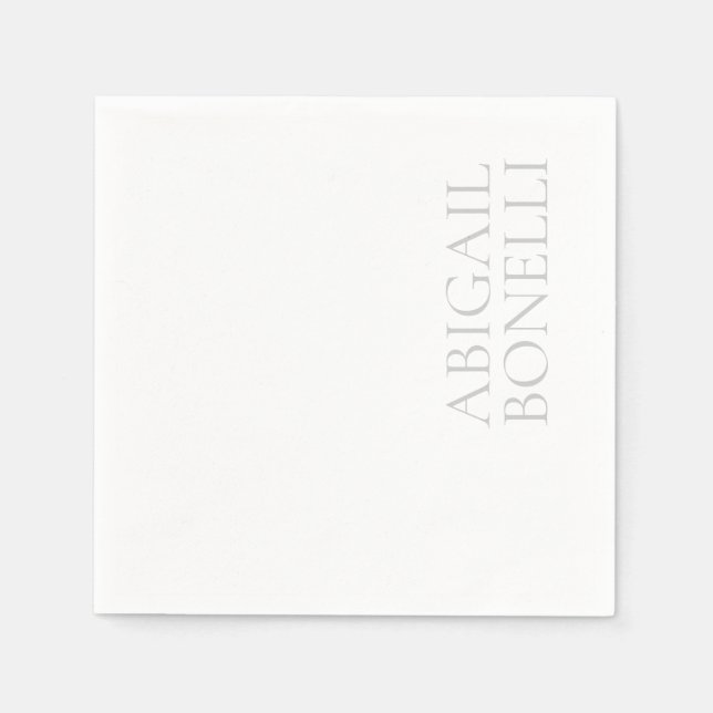 Professional minimalist bold modern grey white napkins (Front)