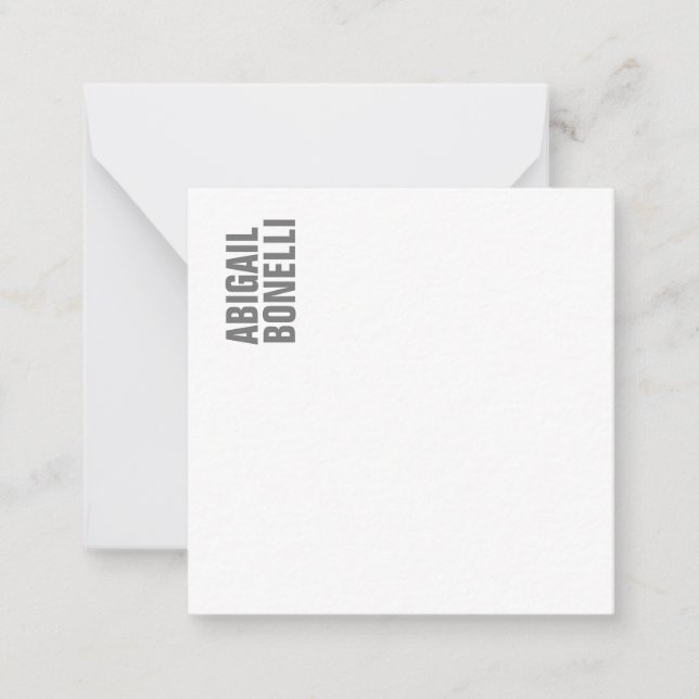 Professional minimalist bold modern grey white note card (Front)