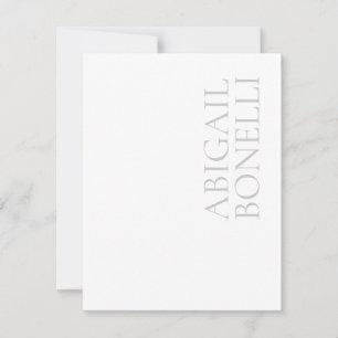 Professional minimalist bold modern grey white note card
