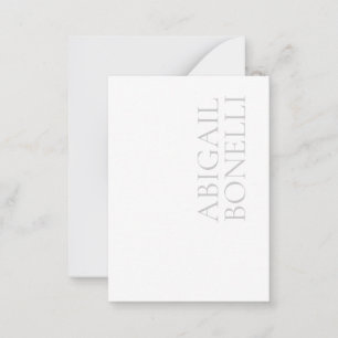 Professional minimalist bold modern grey white note card