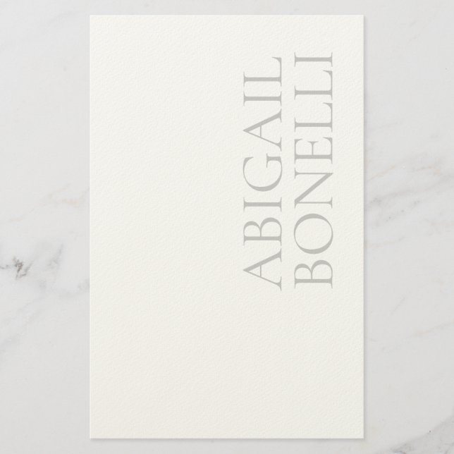 Professional minimalist bold modern grey white stationery (Front)