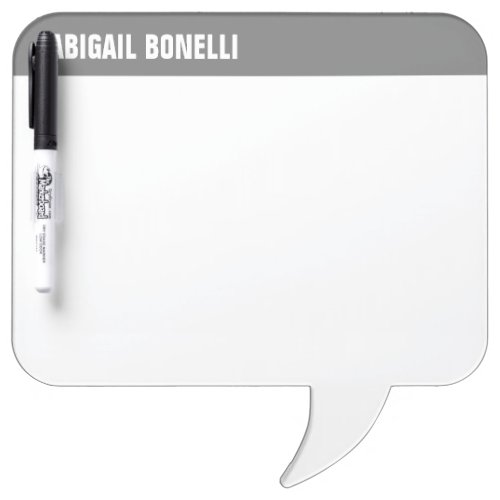 Professional minimalist bold name chic grey white dry erase board