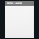 Professional minimalist bold name chic grey white letterhead<br><div class="desc">Grey & white background modern,  elegant design. This template can be customized to meet all professional occupations.</div>