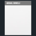 Professional minimalist bold name chic grey white letterhead<br><div class="desc">Grey & white background modern,  elegant design. This template can be customized to meet all professional occupations.</div>